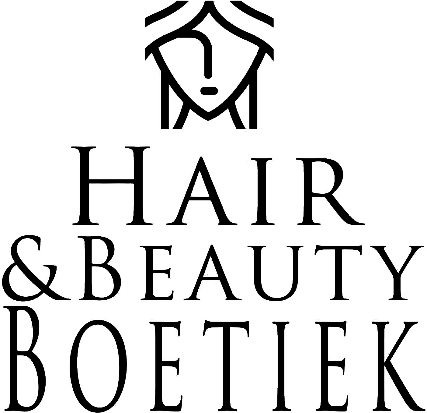 Zwart logo van Hair & Beauty Boetiek